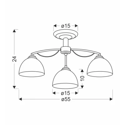 Stropní moderní osvětlení FILONA - 3xE27, 40W, chromované / bílé