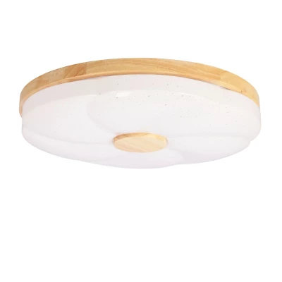 Dřevěné LED stropní svítidlo FIORINO - 24W, 4000K (denní bílá), 39cm, hnědé / bílé