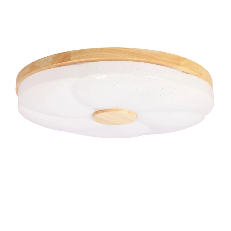 Dřevěné LED stropní svítidlo FIORINO - 24W, 4000K (denní bílá), 39cm, hnědé / bílé