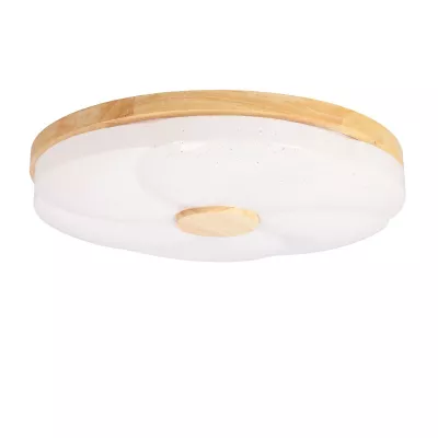 Dřevěné LED stropní svítidlo FIORINO - 24W, 4000K (denní bílá), 39cm, hnědé / bílé