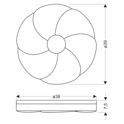 Dřevěné LED stropní svítidlo FIORINO - 24W, 4000K (denní bílá), 39cm, hnědé / bílé