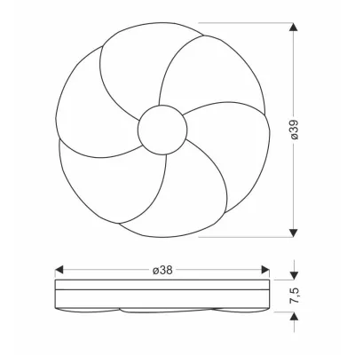 Dřevěné LED stropní svítidlo FIORINO - 24W, 4000K (denní bílá), 39cm, hnědé / bílé