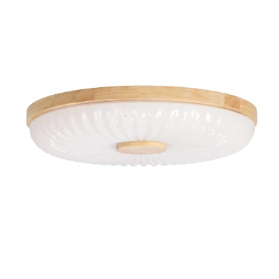 Dřevěné LED stropní svítidlo TART - 24W, 4000K (denní bílá), 38cm, hnědé / bílé