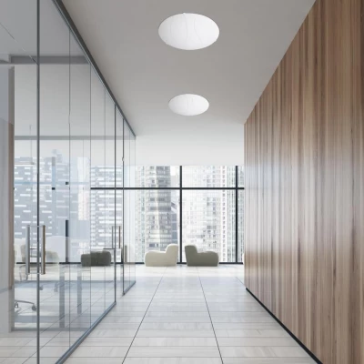 Přisazené stropní moderní osvětlení FLAP - 1xE27, 60W, 30cm, kulaté, bílé