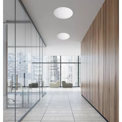 Přisazené stropní moderní osvětlení FLAP - 1xE27, 60W, 30cm, kulaté, bílé