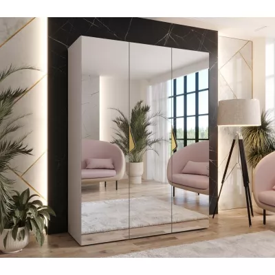 Zrcadlová šatní skříň 150 cm AMARIS 3 - kašmír / zlaté úchyty