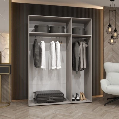 Zrcadlová šatní skříň 150 cm AMARIS 3 - kašmír / kašmírové úchyty