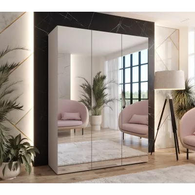 Zrcadlová šatní skříň 150 cm AMARIS 3 - kašmír / kašmírové úchyty