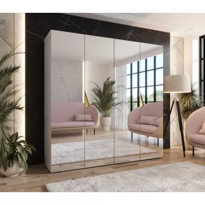 Čtyřdveřová zrcadlová skříň 200 cm AMARIS 3 - kašmír / zlaté úchyty