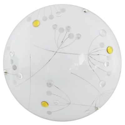 Nástěnné / stropní kulaté LED světlo FLORAL - 10W, 3000K (teplá bílá), 30cm, bílé / jantarové