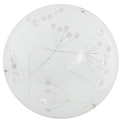 Nástěnné / stropní kulaté LED světlo FLORAL - 10W, 6500K (studená bílá), 30cm, bílé / čiré