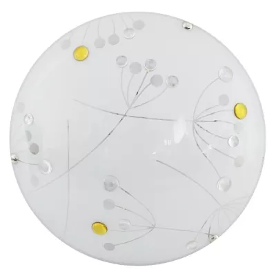 Nástěnné / stropní kulaté LED světlo FLORAL - 10W, 6500K (studená bílá), 30cm, bílé / jantarové