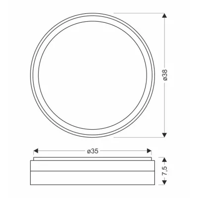 LED stropní osvětlení FLORIDA - 24W, 4000K (denní bílá), 38cm, černé / bílé / zlaté