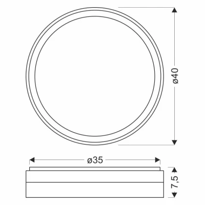 LED stropní osvětlení FLORIDA - 24W, 4000K (denní bílá), 40cm, černé / bílé