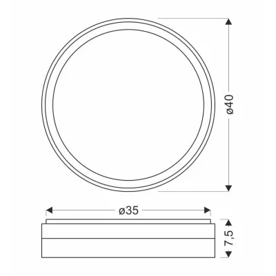 LED stropní osvětlení FLORIDA - 24W, 4000K (denní bílá), 40cm, černé / bílé