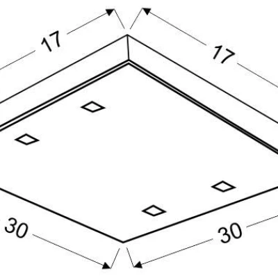 Nástěnné / stropní moderní osvětlení FONTANA - 1xE27, 60W, 30x30cm, hranaté, bílé