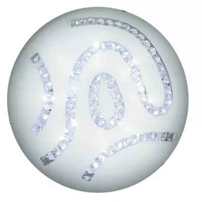 Kulaté nástěnné / stropní LED světlo GAJA - 10W, 6500K (studená bílá), 30cm, čiré / bílé