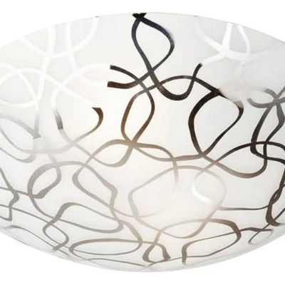 Moderní stropní skleněné osvětlení GALEO - 1xE27, 60W, 30cm, kulaté, chromované / bílé