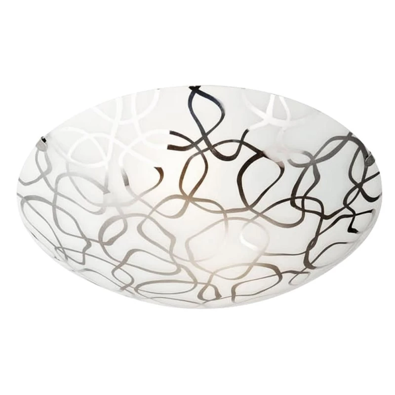 Moderní stropní skleněné osvětlení GALEO - 1xE27, 60W, 30cm, kulaté, chromované / bílé