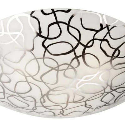 Moderní stropní skleněné osvětlení GALEO - 1xE27, 60W, 40cm, kulaté, chromované / bílé