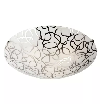 Moderní stropní skleněné osvětlení GALEO - 1xE27, 60W, 40cm, kulaté, chromované / bílé