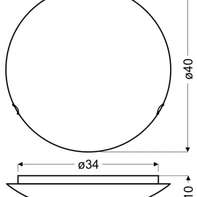 Moderní stropní skleněné osvětlení GALEO - 1xE27, 60W, 40cm, kulaté, chromované / bílé