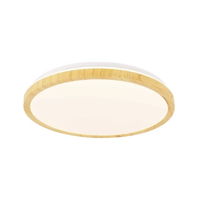 Stropní dřevěné LED osvětlení GANDAVA - 24W, 4000K (denní bílá), 38cm, kulaté, hnědé / bílé