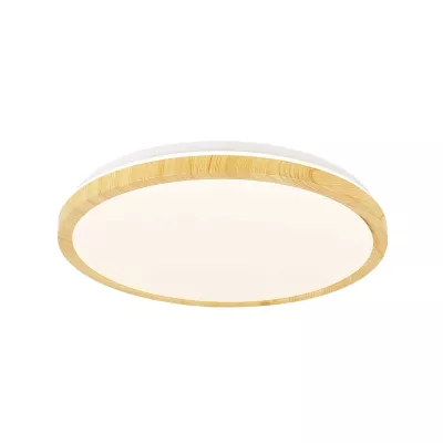 Stropní dřevěné LED osvětlení GANDAVA - 24W, 4000K (denní bílá), 38cm, kulaté, hnědé / bílé