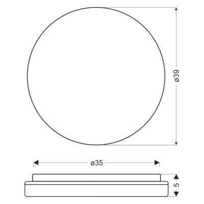 Stropní dřevěné LED osvětlení GANDAVA - 24W, 4000K (denní bílá), 38cm, kulaté, hnědé / bílé