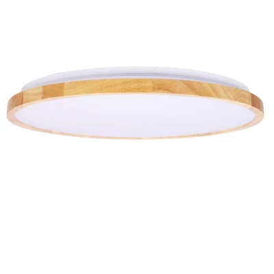 Stropní dřevěné LED osvětlení GANDAVA - 36W, 4000K (denní bílá), 48cm, kulaté, hnědé / bílé