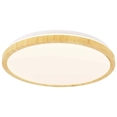 Stropní dřevěné LED osvětlení GANDAVA - 36W, 4000K (denní bílá), 48cm, kulaté, hnědé / bílé