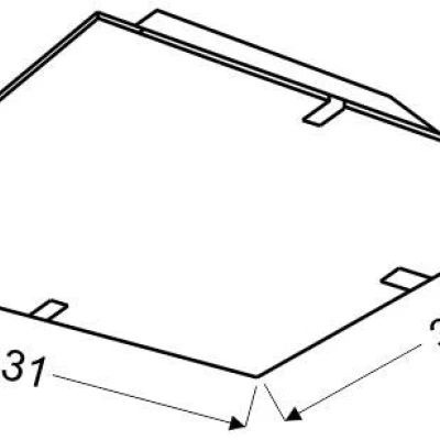 LED stropní / nástěnné světlo GEORGIA - 10W, 6500K (studená bílá), 30x30cm, hranaté, červené / žluté