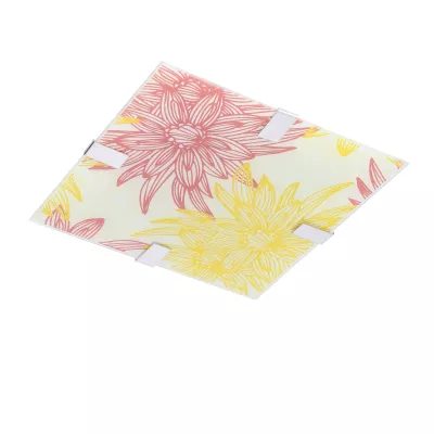 LED stropní / nástěnné světlo GEORGIA - 10W, 6500K (studená bílá), 30x30cm, hranaté, červené / žluté