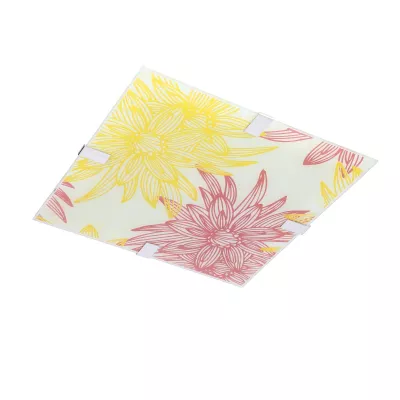 LED stropní / nástěnné světlo GEORGIA - 16W, 6500K (studená bílá), 40x40cm, hranaté, červené / žluté