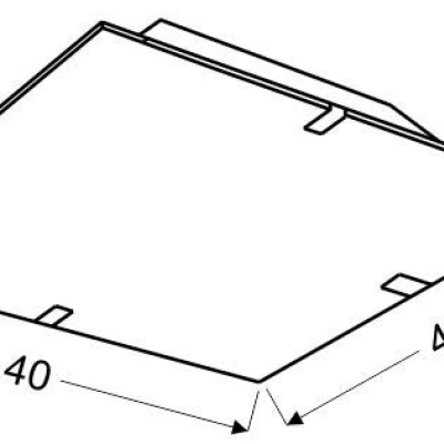 LED stropní / nástěnné světlo GEORGIA - 16W, 6500K (studená bílá), 40x40cm, hranaté, červené / žluté