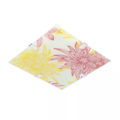 LED stropní / nástěnné světlo GEORGIA - 16W, 6500K (studená bílá), 40x40cm, hranaté, červené / žluté