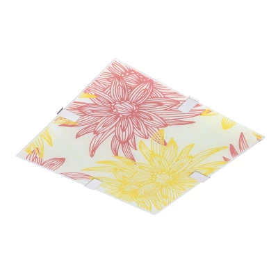 LED stropní / nástěnné světlo GEORGIA - 16W, 6500K (studená bílá), 40x40cm, hranaté, červené / žluté