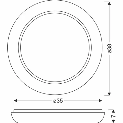 LED stropní osvětlení GILLY - 24W, 4000K (denní bílá), 38cm, kulaté, bílé