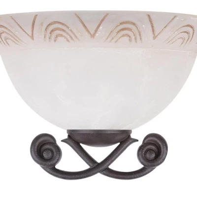 Nástěnné rustikální osvětlení GIO - 1xE27, 60W, patina / bílé