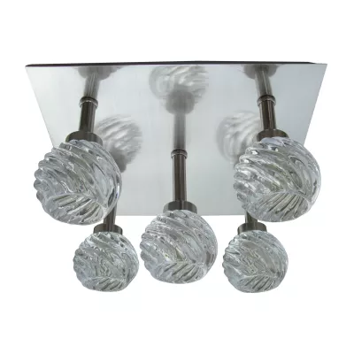 Stropní přisazené svítidlo GIRA - 5xG9, 40W, stříbrné / čiré