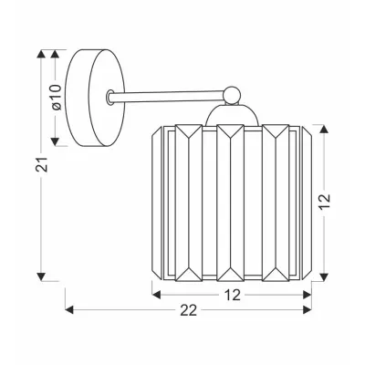 Nástěnné osvětlení GLASSIA - 1xE27, 40W, černé / čiré