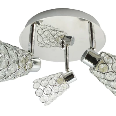 Stropní designové kulaté osvětlení GLOSSY - 3xG9, 40W, chromované