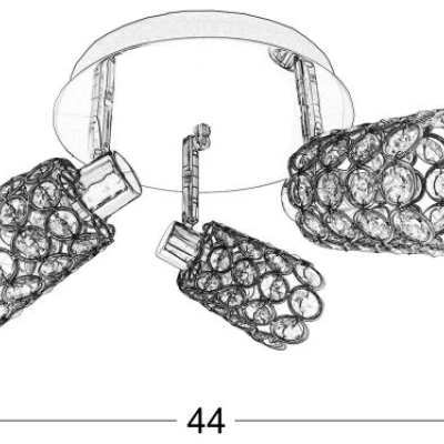 Stropní designové kulaté osvětlení GLOSSY - 3xG9, 40W, chromované