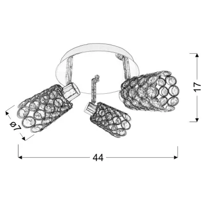 Stropní designové kulaté osvětlení GLOSSY - 3xG9, 40W, chromované