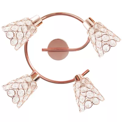 Stropní designové kruhové osvětlení GLOSSY - 4xG9, 40W, mosazné / růžové