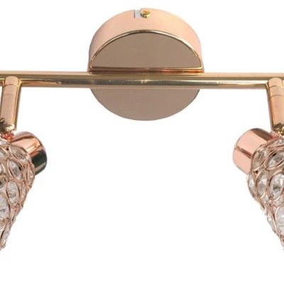 Stropní / nástěnné designové osvětlení GLOSSY - 2xG9, 40W, mosazné / růžové