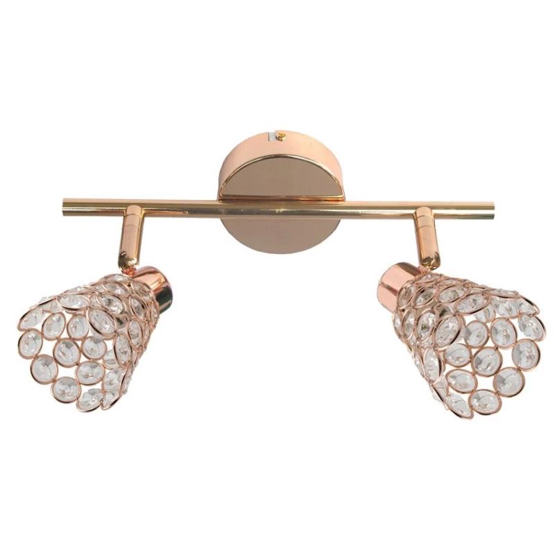 Stropní / nástěnné designové osvětlení GLOSSY - 2xG9, 40W, mosazné / růžové