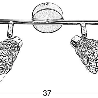Stropní / nástěnné designové osvětlení GLOSSY - 2xG9, 40W, mosazné / růžové