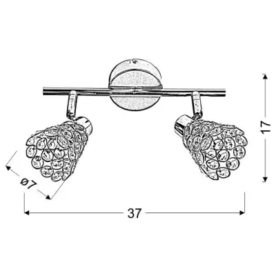 Stropní / nástěnné designové osvětlení GLOSSY - 2xG9, 40W, mosazné / růžové