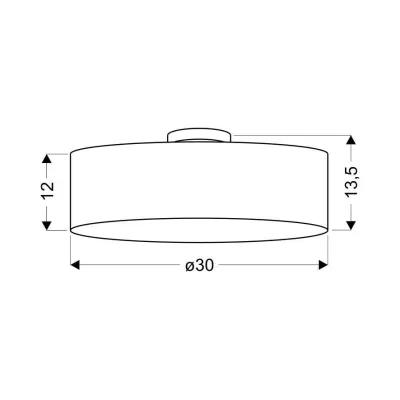 Stropní přisazené osvětlení GLOVEN - 2xE27, 40W, 30cm, kulaté, krémové